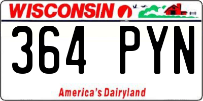 WI license plate 364PYN