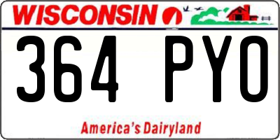 WI license plate 364PYO