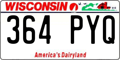 WI license plate 364PYQ