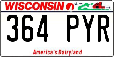 WI license plate 364PYR
