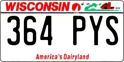 WI license plate 364PYS