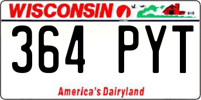 WI license plate 364PYT