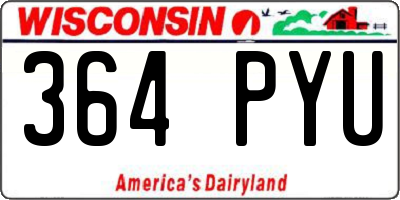 WI license plate 364PYU