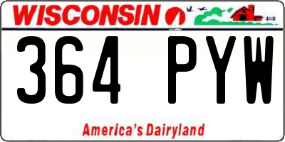 WI license plate 364PYW