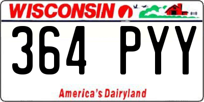 WI license plate 364PYY