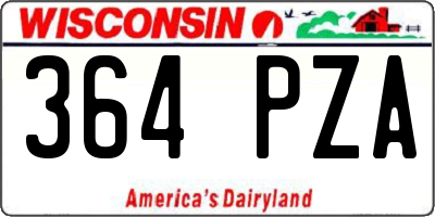 WI license plate 364PZA