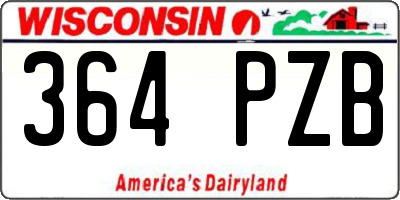 WI license plate 364PZB