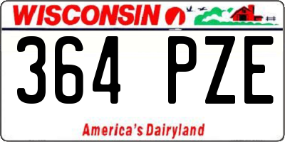 WI license plate 364PZE