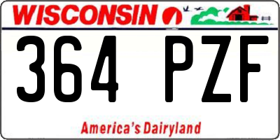 WI license plate 364PZF