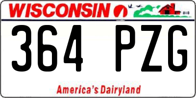 WI license plate 364PZG