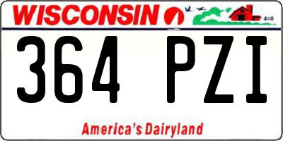 WI license plate 364PZI