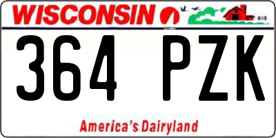 WI license plate 364PZK