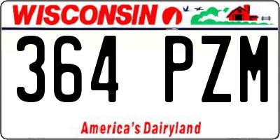 WI license plate 364PZM