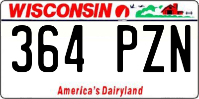 WI license plate 364PZN