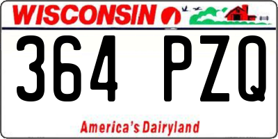 WI license plate 364PZQ