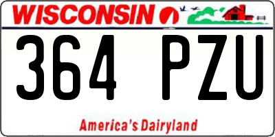 WI license plate 364PZU