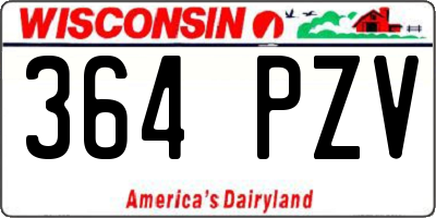 WI license plate 364PZV