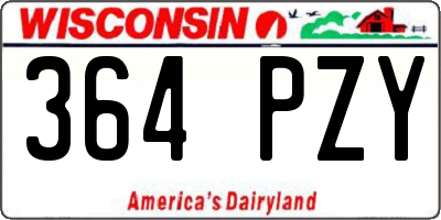 WI license plate 364PZY