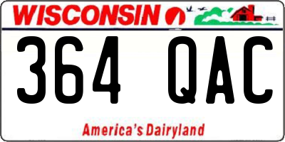 WI license plate 364QAC