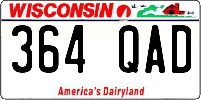 WI license plate 364QAD