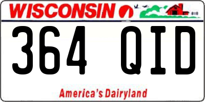 WI license plate 364QID