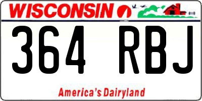 WI license plate 364RBJ