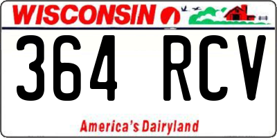 WI license plate 364RCV