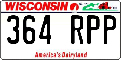 WI license plate 364RPP