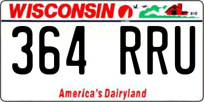 WI license plate 364RRU