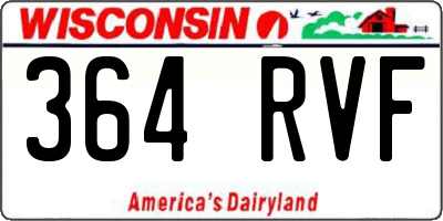 WI license plate 364RVF