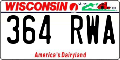WI license plate 364RWA