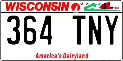 WI license plate 364TNY