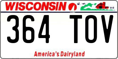 WI license plate 364TOV