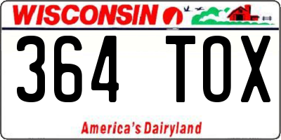 WI license plate 364TOX