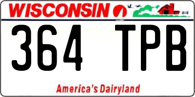 WI license plate 364TPB