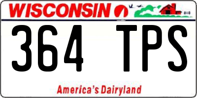 WI license plate 364TPS