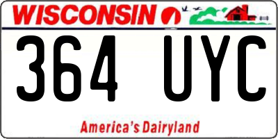 WI license plate 364UYC