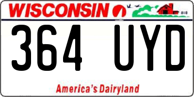 WI license plate 364UYD