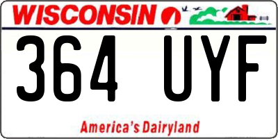 WI license plate 364UYF