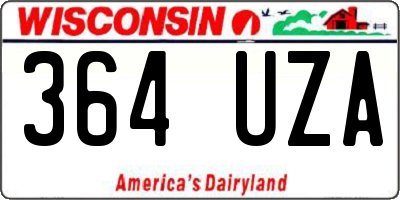 WI license plate 364UZA