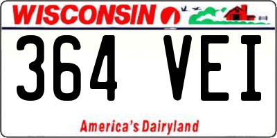 WI license plate 364VEI