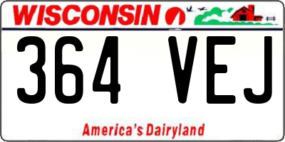 WI license plate 364VEJ