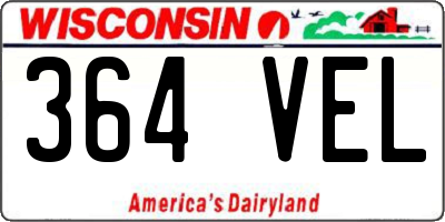 WI license plate 364VEL