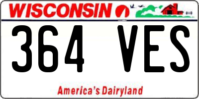 WI license plate 364VES