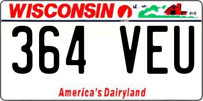 WI license plate 364VEU