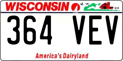 WI license plate 364VEV