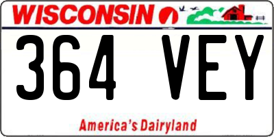 WI license plate 364VEY