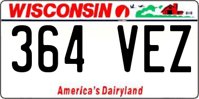 WI license plate 364VEZ