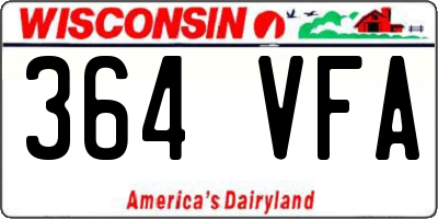 WI license plate 364VFA