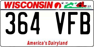 WI license plate 364VFB